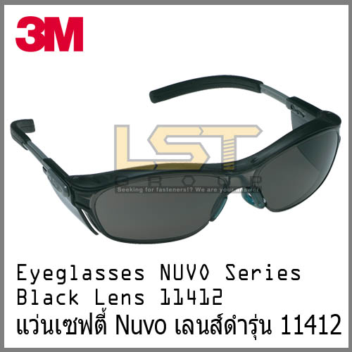 3M Safety Eyeglasses Nuvo Series Black Lens 11412